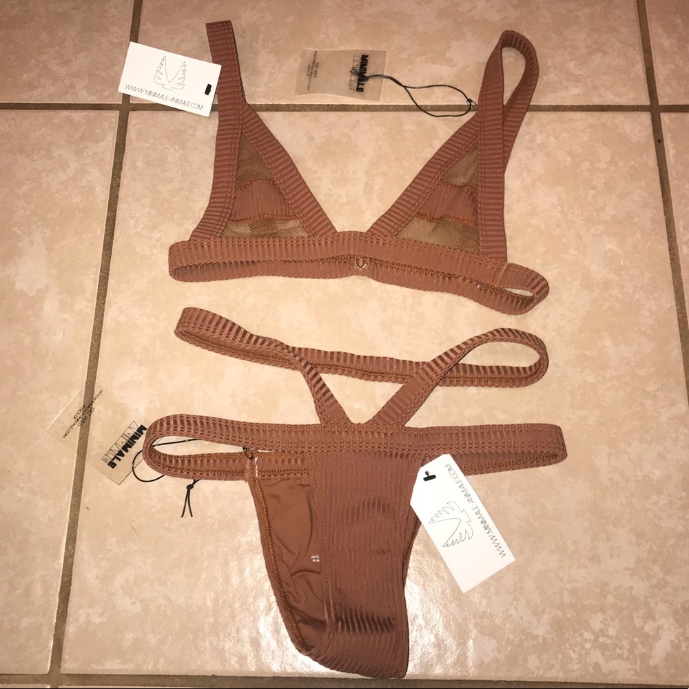 Minimale Animale Ribbed Bandit Bikini